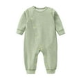 thumbnail image 1 of Otqutp Girls Warm Overcoats Windproof Baby Girls Boys Warm Soft Romper Jumpsuit 0 24 Months Baby Solid Color Rompers Winter Outfits(Green,6-12 Months), 1 of 4