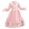 thumbnail image 1 of Otqutp Girls' Winter Dress Children Kids Toddler Girls Long Ruffled Sleeve Bowknot Lolita Skirt Princess Dress Outfits Girls Dress for 3-15Years(a-Red,4-5 Years), 1 of 6