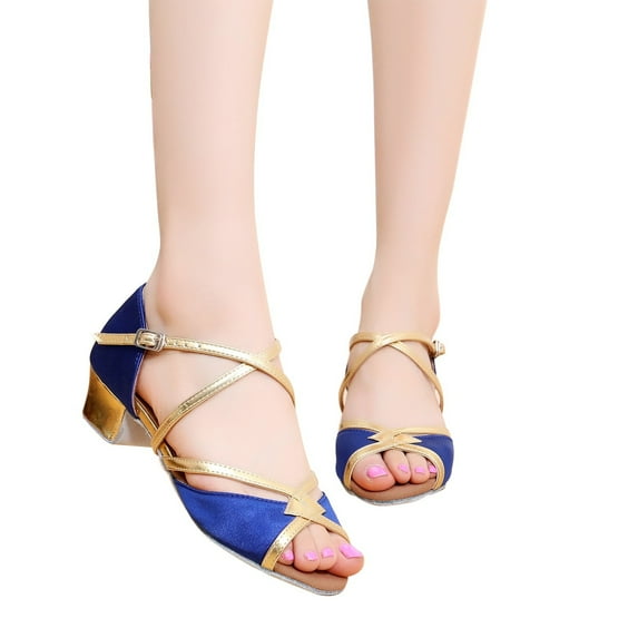 Otqutp Gold Strap High Heel Sequins Sandals for Girls Kids Princess Dance Party Formal Shoes Open Toe Ankle Fancy Sandals Trendy