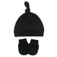 thumbnail image 1 of Otqutp Baby Hat Mittens Hats For Boys Baby Cotton Beanie Gloves Winter Caps 0-6 Months Baby Girls Hat and Mittens Headwrap Set (Black,0-6Months), 1 of 4