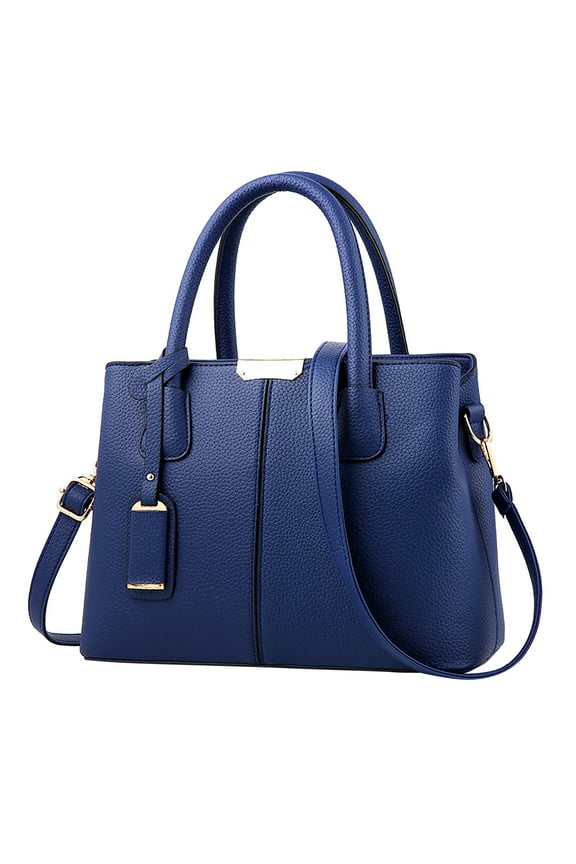 Handbag for Women Roomy Fashion Soft Shoulder Bag Ladies Purse Satchel Shoulder Bags Tote PU Leather Bag for Casual Traveling Hiking(Dark Blue,One Size)