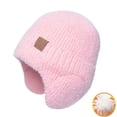 thumbnail image 1 of Otqutp Hiking Sun Visors for Kids Winter Warm Hat Children's Plush Knitted Wool Hat Cold Proof Ear Cover Head Cap Outdoor Ear Warmer (Pink,One Size), 1 of 3