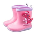thumbnail image 1 of Otqutp Holiday Baby Girls Shoes Children's Cartoon Dinosaurs Print Soft Sole Rain Boots Non Slip Children Water Shoes for 1 to 11 Years, 1 of 3