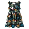 thumbnail image 1 of Otqutp Holiday Dress for Toddler Girls Kids Crew Neck Summer Sleeveless Sundress Casual Beach Floral Prints Party Dress for 3 to 12 Years, 1 of 3