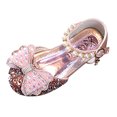 thumbnail image 1 of Otqutp Holiday Shoes for Flower Girls Fashion Spring and Summer Children Dance Shoes Girls Dress Performance Princess Shoes Rhinestone Pearl Bow Buckle Light and Breathable Shoes, 1 of 9