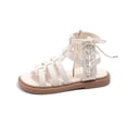 thumbnail image 1 of Otqutp Holiday Toddler Girls Footwear Girls Summer Solid Color Fashion Roman Shoes Sandals Vintage Sandal Boots for 4 to 12 Years, 1 of 9