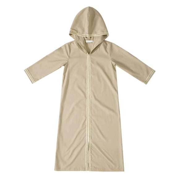 Otqutp Hooded Muslim Prayer Dress for Girls, Kids Long Sleeve 𝗜slamic Abaya Robe Eid Full Length Loose Maxi Kaftan Clothes