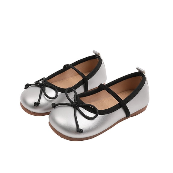 Otqutp Indoor Outdoor Footwear for Toddler Girls Soft Sole Shoes Children Shoes Non Slip Soft Sole Leather Shoes Bowknot Single Shoes