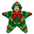 thumbnail image 1 of Otqutp Infant Xmas Starfish Flannel Crawling Suit Full Zip Hooded Newborn Romper Plush Long Sleeve Bodysuit Warm Winter Outfit, 1 of 3