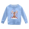 thumbnail image 1 of Otqutp Kid Girls Merry Christmas Long Sleeve Sweatshirt Embroidered Xmas Round Neck Shirts Xmas Pullover Holidays Tops Clothes(Blue,8-9 Years), 1 of 4