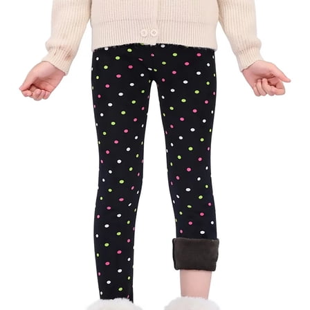 Otqutp Kids Beach Joggers Children Girls Leggings Printing Warm Thick Lined Kids Skinny Pants Trousers Teenage Child 2 13 Years