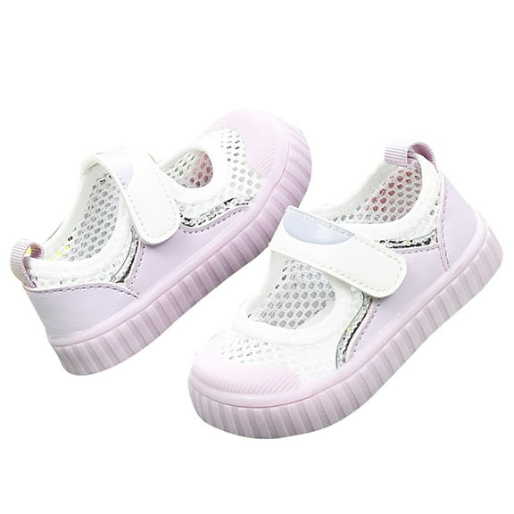 Otqutp Kids Beach Shoes 0-4 Years Baby Boys Girls Summer Sneakers Cute Breathable Net Design Walking Sandals Flat Bottom Shoes