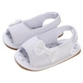 thumbnail image 1 of Otqutp Kids Birthday Shoes Summer Children Toddler Shoes Girls Sandals Flat Bottom Fish Mouth Open Toe Breathable Solid Color Cute Bow Back Trip with Hook Loop, 1 of 9