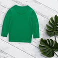 thumbnail image 1 of Otqutp Kids Bodysuit Children Cute Sweatshirts Soft Cotton Warm Crewneck Round Neck Long Sleeve Solid Color Top for Boys Girls(a-Green,12-18 Months), 1 of 1