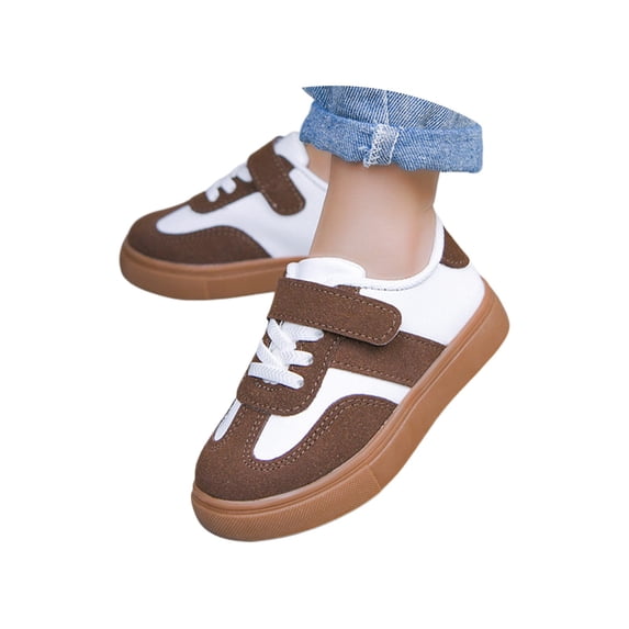 Otqutp Kids Boys Barefoot Sneakers Hook and Loop Navy School Canvas Flat Shoes Flexible Non-Slip Breathable Walking Shoes