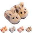 thumbnail image 1 of Otqutp Kids Boys Girls Cute Bunny Fuzzy Slippers Non-Slip Furry Soft Bedroom House Slides Fall Winter Warm Indoor Shoes, 1 of 5