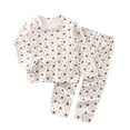 thumbnail image 1 of Otqutp Kids Boys and Girls Fall Winter Cute Print Fall Clothing Fall Pants Warm Long Sleeve Pullover Tops Pajamas Homewear Clothes 6M-9 Years(B-Coffee,6-7 Years), 1 of 4