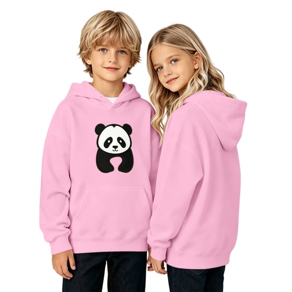 Otqutp Kids Boys Girls Pullover Hoodie Cute Panda Graphic Long Sleeve Sweatshirt Fashion Loose Tops with Kangaroo Pocket