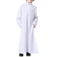 thumbnail image 1 of Otqutp Kids Boys Muslim Thobe Kaftan 𝗜slamic Robe Middle Eas𝘁 Eid Button down Collar Long Sleeve 𝗠oroccan Ramadan Clothing, 1 of 9