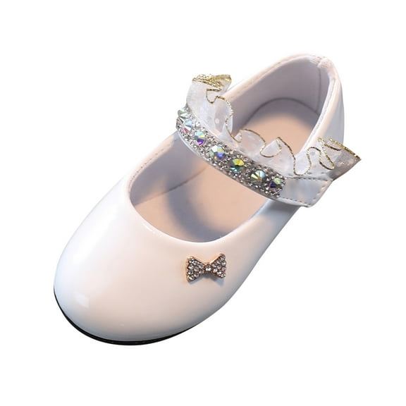 Otqutp Kids Breathable Shoes Girls Sandals Glitter Dress Shoes Low Heel Sequins Princess Sandals Toddler Flower Wedding Party Shoes