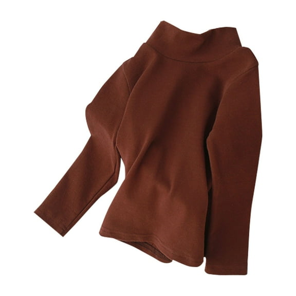 Otqutp Kids Casual Tops Boys and Girls Sweater Spring/Autumn High Neck Solid Long Sleeve Round Neck Top Party Birthday School