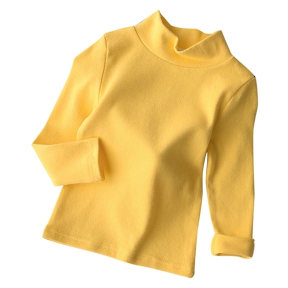 Otqutp Kids Casual Tops Boys and Girls Sweater Spring/Autumn High Neck Solid Long Sleeve Round Neck Top Party Birthday School