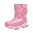 thumbnail image 1 of Otqutp Kids Chunky Snow Boots Water-proof Fleece Lined Warm Anti-Slip Winter Insulated Outdoor Hiking Shoes for Boys Girls, 1 of 5
