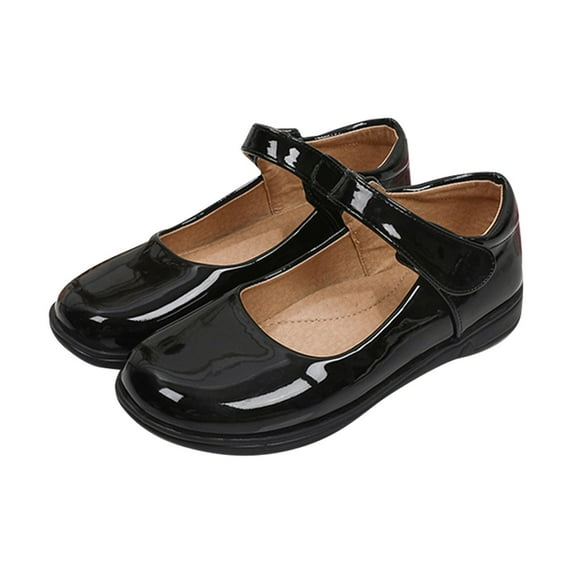 Otqutp Kids Comfort Shoes Little Girls' Leather Shoes Spring/Autumn Solid Color Flat Bottomed Low Top Single Shoe Party Birthday School Performance Shoes