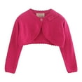 thumbnail image 1 of Otqutp Kids Cute Clothes Cute Girls Top Spring/Summer Solid Color Long Sleeved Lace Single Button Bow Cardigan Party Birthday School for 6M to 7 Years, 1 of 9