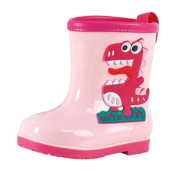 Otqutp Kids Dinosaur Rain Boots Rubber Waterproof Toddler Rain Boots Cute 𝐂artoon Boys Girls Mud Boots Water Shoes