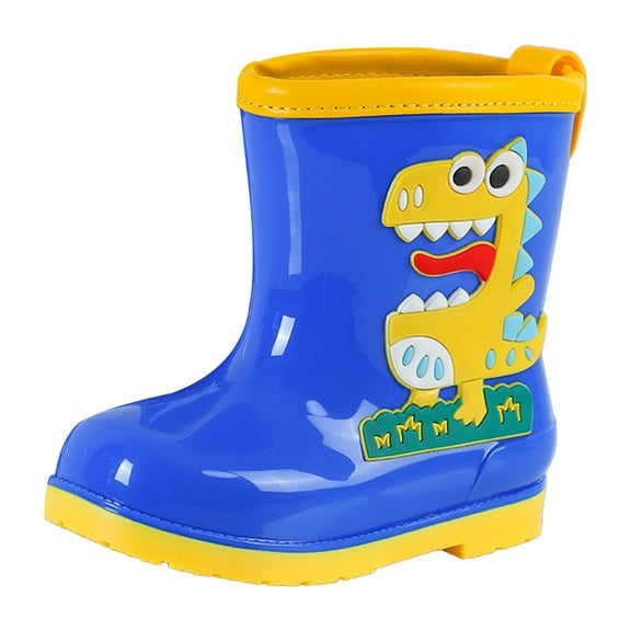 Otqutp Kids Dinosaur Rain Boots Rubber Waterproof Toddler Rain Boots Cute 𝐂artoon Boys Girls Mud Boots Water Shoes