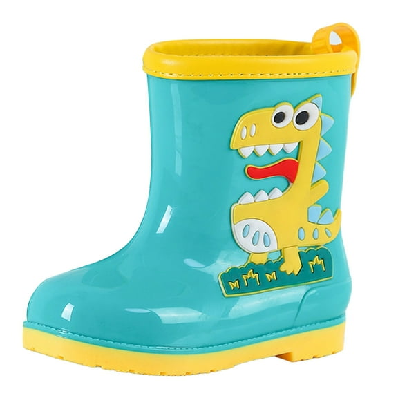 Otqutp Kids Dinosaur Rain Boots Rubber Waterproof Toddler Rain Boots Cute 𝐂artoon Boys Girls Mud Boots Water Shoes