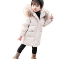 thumbnail image 1 of Otqutp Kids Down Jackets Windproof Girls Coat Winter Windproof Thicken Coat Jacket Child Long Sleeve Warm Button Outerwear with Pockets(A,6-7 Years), 1 of 3