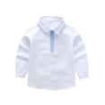 thumbnail image 1 of Otqutp Kids Fashion Lapel Button Down Shirts Kids Boys and Girls Shirt Long Sleeve Spring and Autumn Children Fashion School Shirt(1-White,9-10 Years), 1 of 4