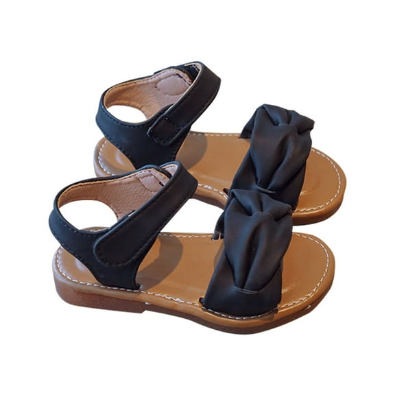 Otqutp Kids Flat Sole Shoes Summer Solid Color Rubber Sole Soft Lightweight Kids Fashion Open Toe Beach Sandals for 1-7 Years