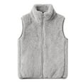 thumbnail image 1 of Otqutp Kids Fuzzy Plush Vest Lightweight Sleeveless Sherpa Fleece Plush Waistcoat Girls Cute Faux Furry Outerwear Jacket, 1 of 6