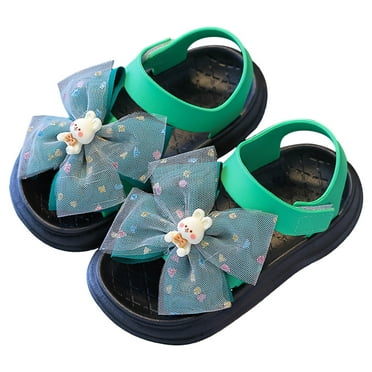 Otqutp Kids Girls Party Sandals 2 to 10Years Fashion Spring Summer Toe Solid Color Bowknot Children Casual Shoes