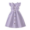 thumbnail image 1 of Otqutp Kids Girls Skirt Summer Children's Sleeveless Holiday Dress Primary School Dress Children's Button Outfits Back to School Dresses(Purple-b,9 Years), 1 of 9