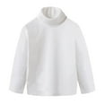 thumbnail image 1 of Otqutp Kids Girls' Sweater Spring and Autumn High Neck Solid Long Sleeve Round Neck Top Party Birthday School 1-10 Years(White,2-3 Years), 1 of 8