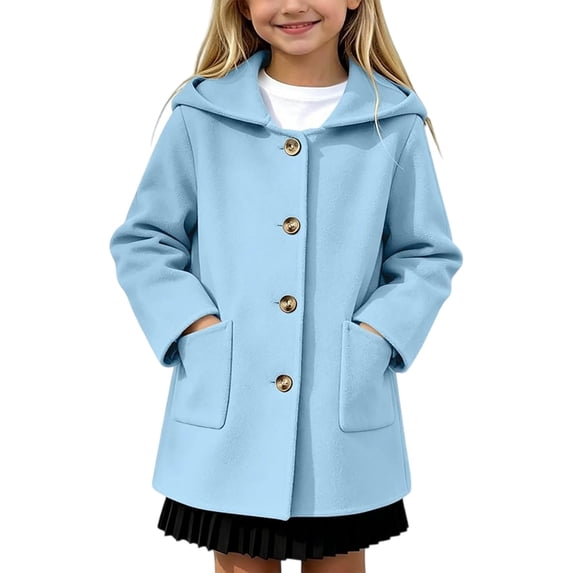 Kids Racing Jacket Otqutp Kids Hooded Coat Boys Girls Button Down Mid Length Duffle ...