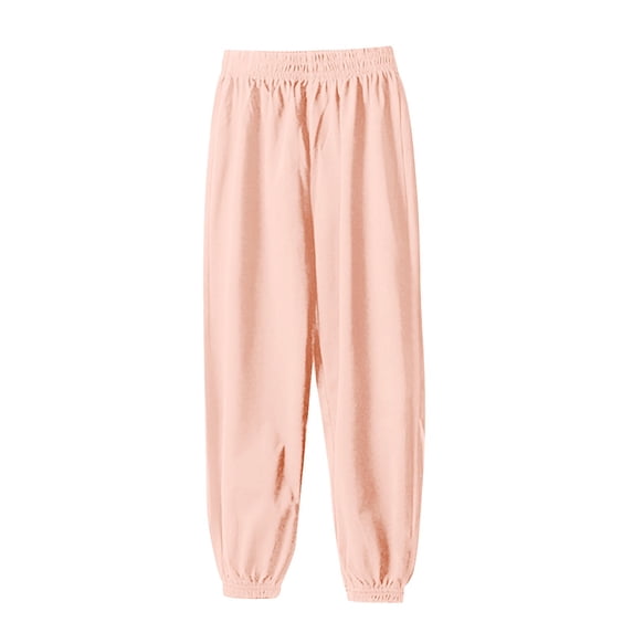 Otqutp Kids Korean Version Of Girls' and Boys' Solid Color Pants Children's Cotton Elastic Waist Pants Children's Soft and Comfortable Pants(a-J,8-9 Years)