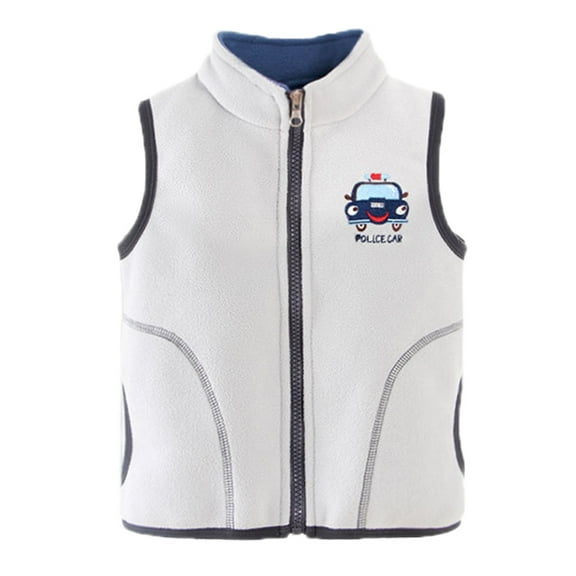 Otqutp Toddler Babys Girls Boys Cute Car Warm Thick Spring Winter Sleeveless Vest Christmas Jacket Kids Puffer Quilted Gilet Coat(Grey,2-3 Years)