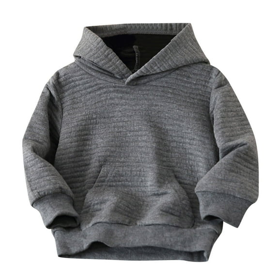 Otqutp Kids Long Tops Child Toddler Baby Girls Boys Solid Long Sleeve Patchwork Fashion Hooded Sweatshirt Pullover Blouse Tops with Pockets Clothes
