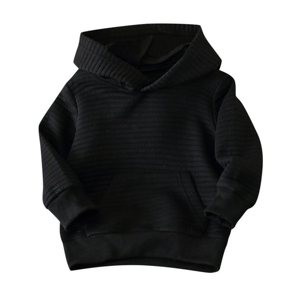 Otqutp Kids Long Tops Child Toddler Baby Girls Boys Solid Long Sleeve Patchwork Fashion Hooded Sweatshirt Pullover Blouse Tops with Pockets Clothes