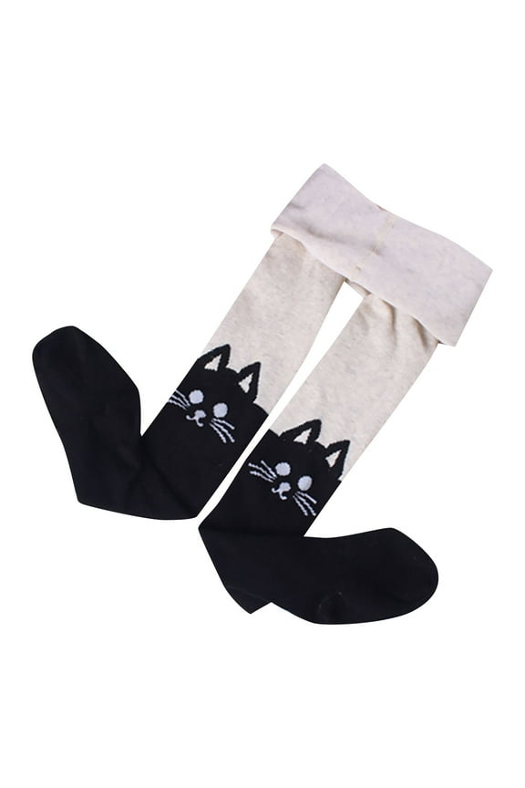 Kids Loose Trousers Toddler Non Slip Anti Baby Boy Girls Seamless Trends Tights Cartoon Print Baby Cable Knit Tights for 2-6 Years