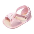 thumbnail image 1 of Otqutp Kids Outdoor Sandals Toddler Kids Baby Girls Cute Canvas First Walk Casual Shoes Soft Rubber Sole Toddler Princess Dress Flat Sole Walking Shoes, 1 of 9