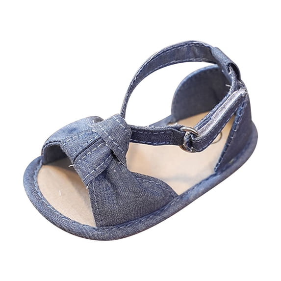 Otqutp Kids Outdoor Sandals Toddler Kids Baby Girls Cute Canvas First Walk Casual Shoes Soft Rubber Sole Toddler Princess Dress Flat Sole Walking Shoes