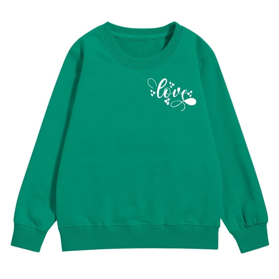 Otqutp Kids Oversized Sweatshirts with Heart Graphic Girls Long Sleeve Cotton Crewneck Sweatshirt Boys Cute Pullover Shirts