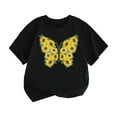 thumbnail image 1 of Otqutp Kids Patchwork Blouse Little Children and Big Kids Sunflower Butterfly Cartoon Print Boys and Girls Tops Short Sleeved T Shirts, 1 of 4
