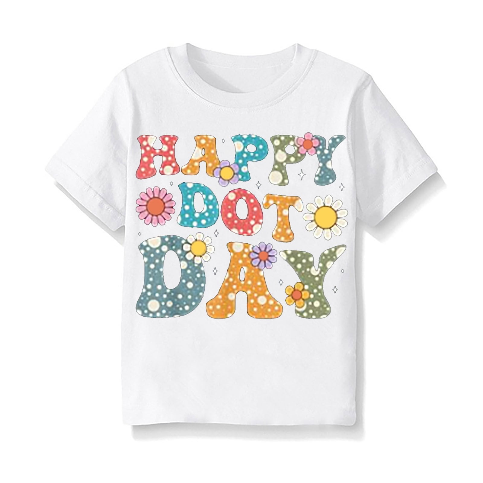 Embroidery Patchwork Shirts(KIDS) Otqutp Kids Patchwork Tops Kids Girls Boys Happy Dot Day